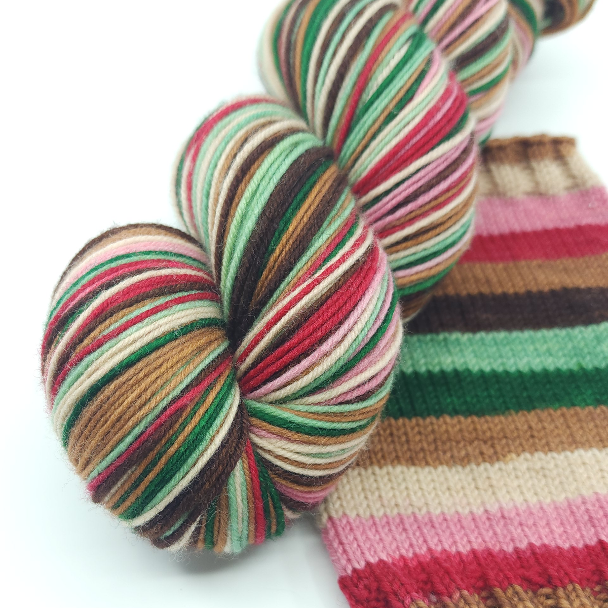 Hand dyed self striping sock yarn -- Christmas at the Cabin -- Sturdy ...