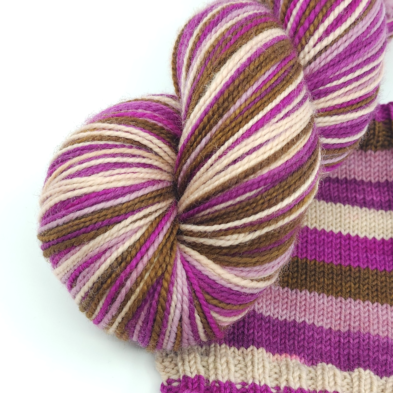 Raspberry Truffle, Jitterbug Fingering, Self Striping Yarn