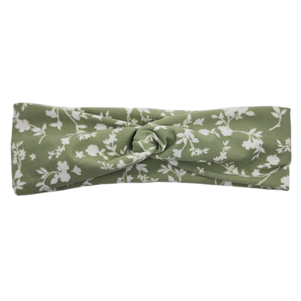 Cream Floral-- Front Knot Headband